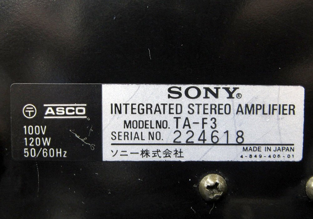 SONY ソニー ステレオプリメインアンプ TA - F3 - 安心保証・業界最安値の販売 福助